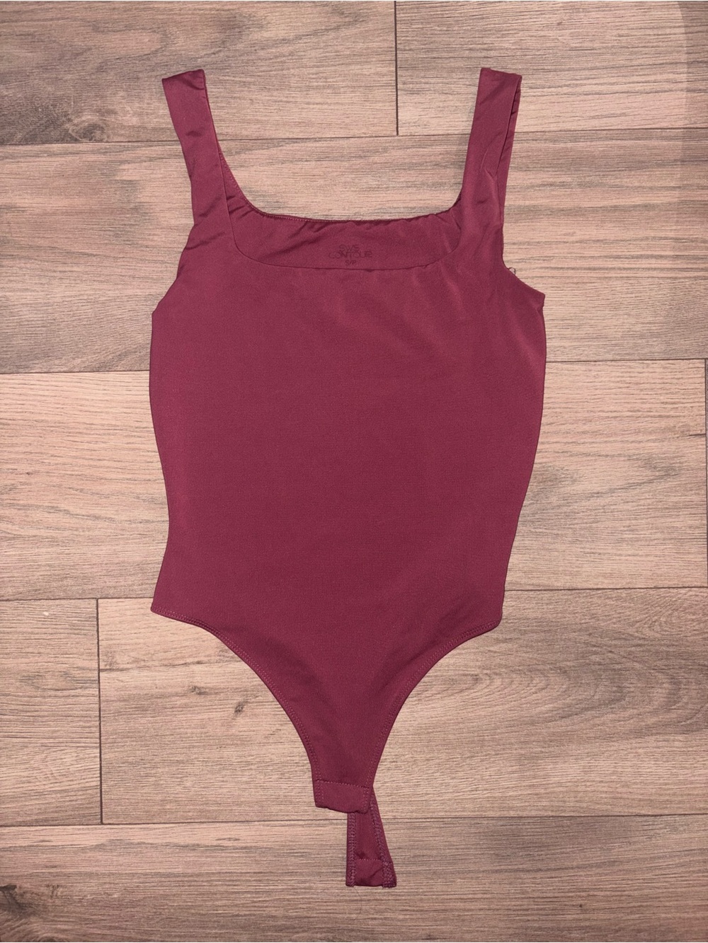 Square Neck Burgundy Bodysuit